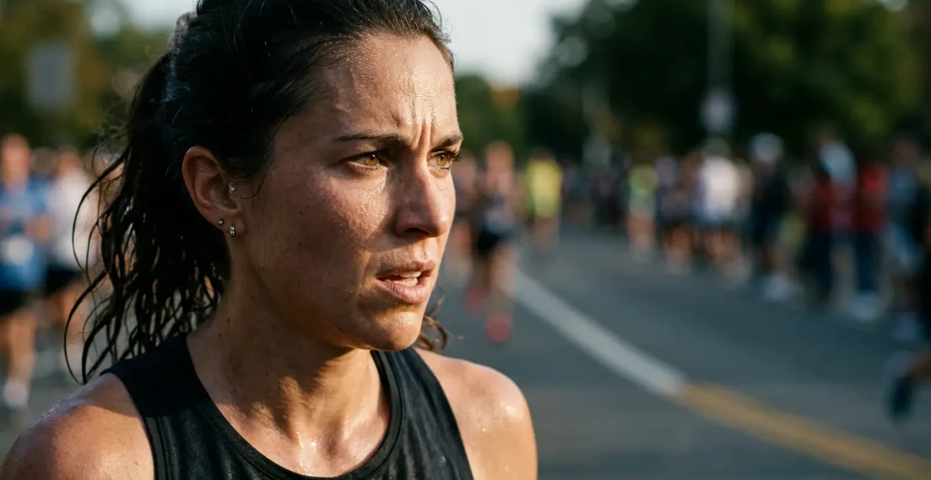 Person facing challenge with determination and resilience