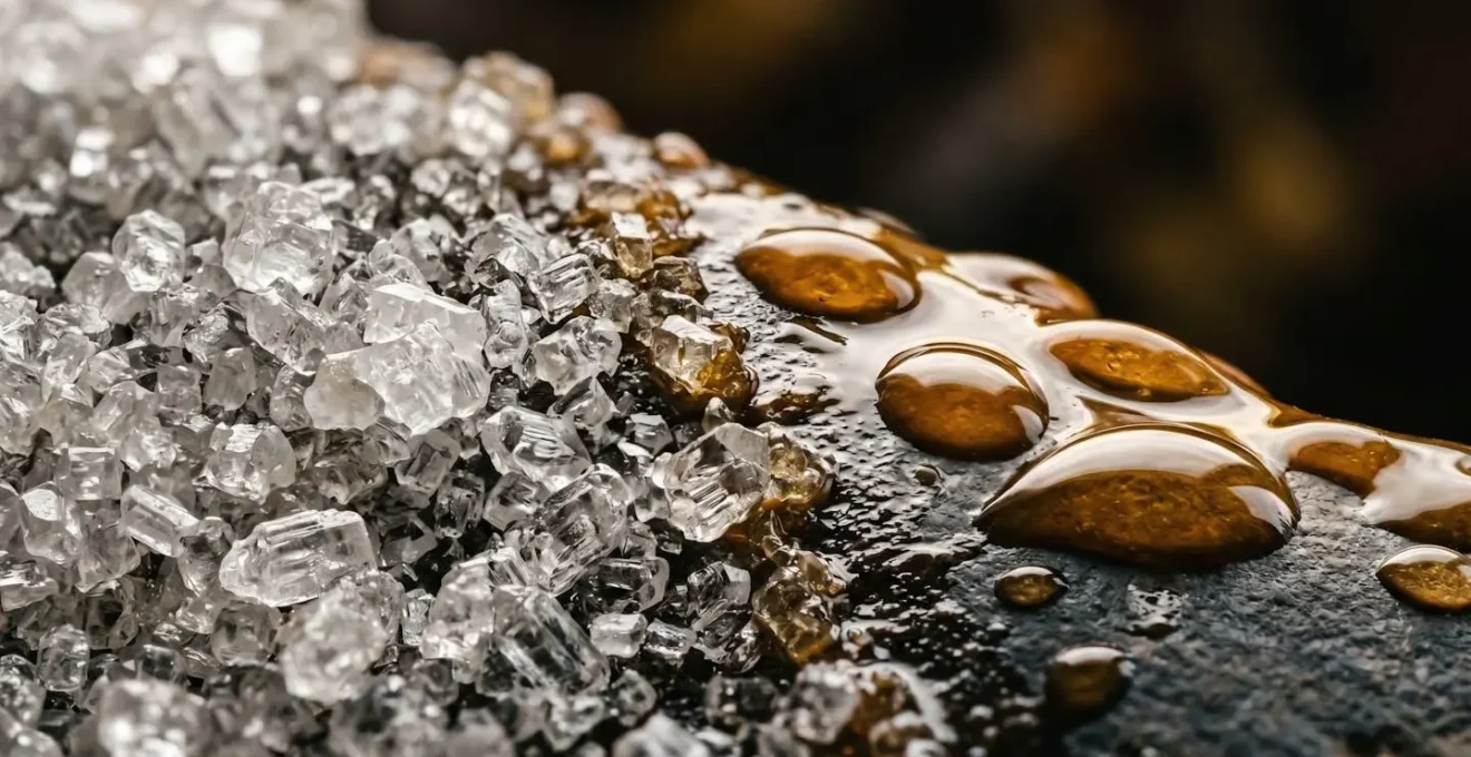 Macro photograph of natural elements representing metabolic fuel switching between sugar burning and fat burning states