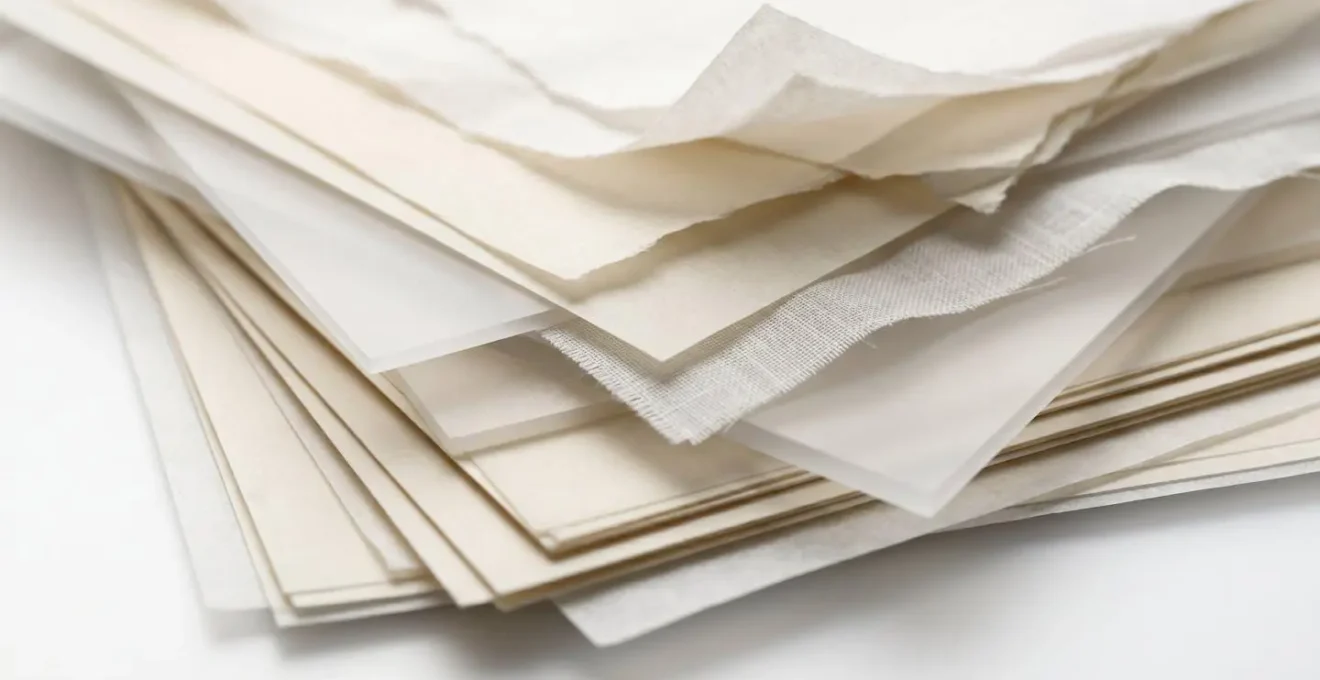 Macro detail of overlapping materials representing cognitive burden of incomplete work